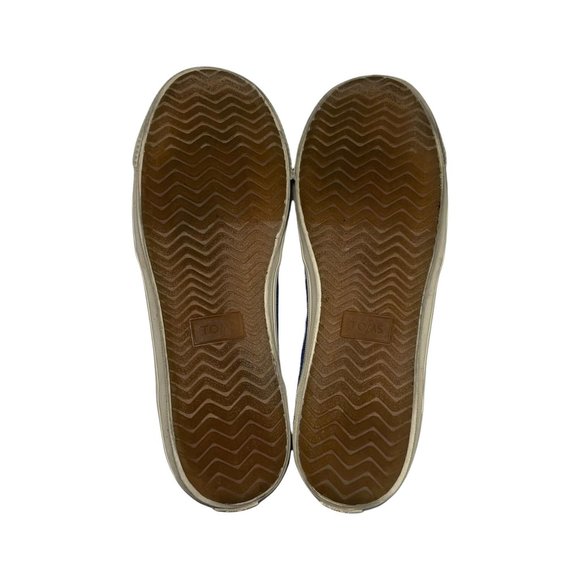 Toms Ortholite Blue Canvas Slip On Loafers Shoes Women's 7.5 - Picture 9 of 10